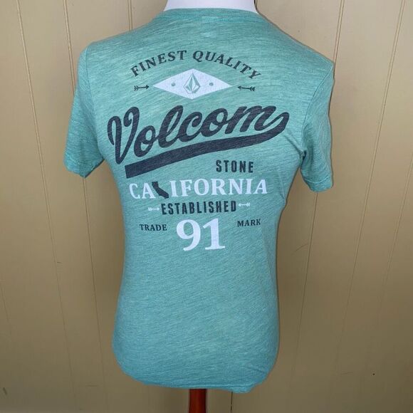 Volcom men S Crewneck short sleeve graphic print T-shirt green - Picture 7 of 9